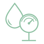 Pictogramme désignant un filtre industriel de haute performance proposant un haut débit à travers le média de filtration