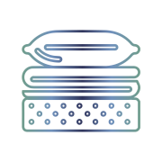 Pictogramme désignant des tissus de home textile pensés pour la création de housses de couettes et oreillers chauds et confortables